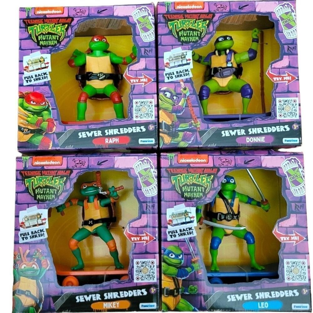 Teenage Mutant Ninja Turtles Mutant Mayhem Sewer Shredders TMNT Lot of 4